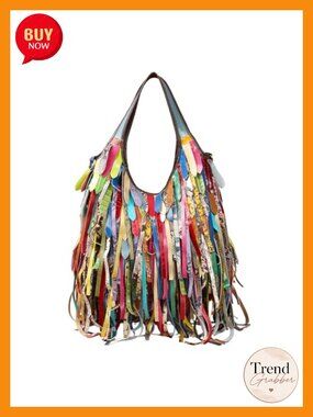 Genuine Leather Hobo Handbag Fringe Tassel Crossbody Shoulder Bag Large Capacity